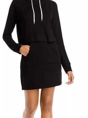 Monrow Double Layer Hoodie Dress - XS
